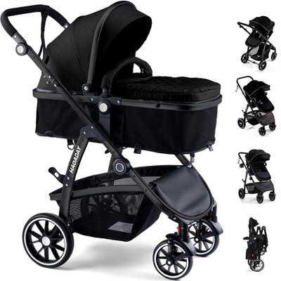 Baby Stroller, 2-in-1 Reversible Toddler Seat with Lie-Flat Mode, Foldable Infan