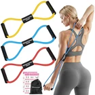 Figure 8 Fitness Resistance Bands with Handles - Exercise Tube Band Set of 3 ...