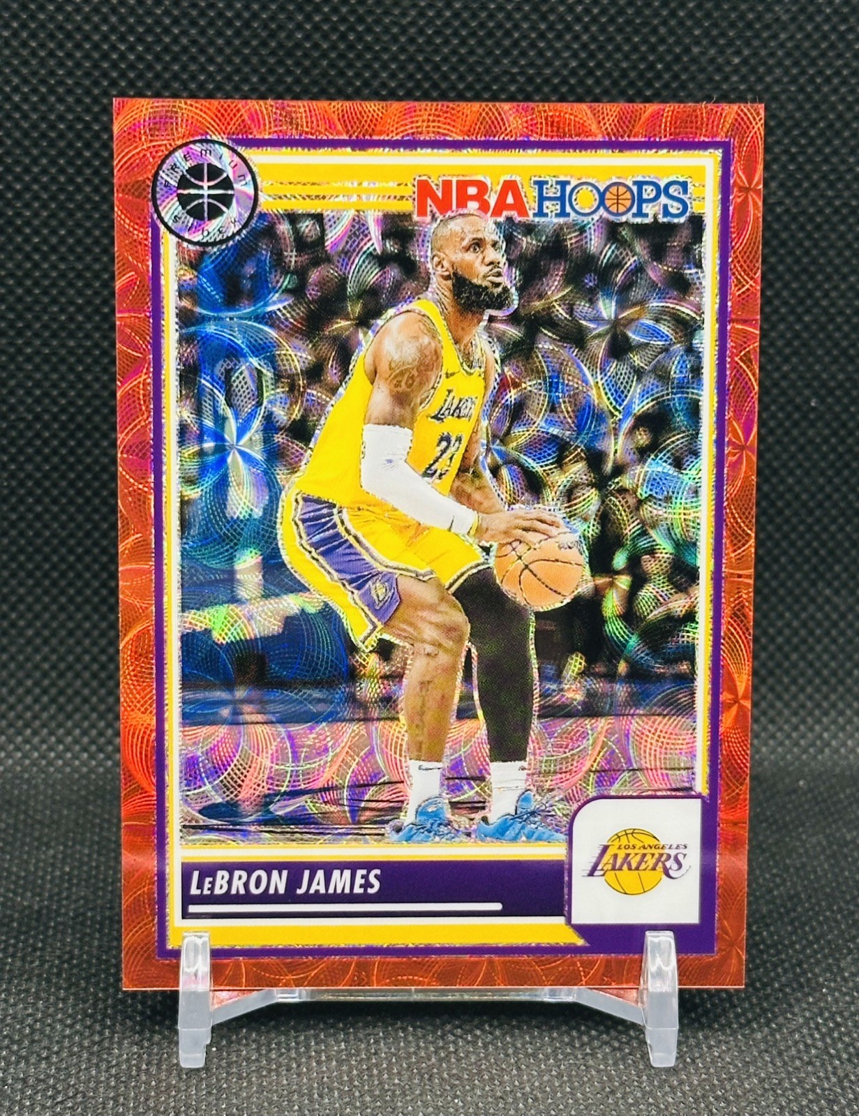 2023-24 Panini NBA Hoops Premium Stock Red Scope /88  Prizm LeBron James #149