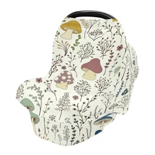 Mushroom Baby Car Seat Cover, Soft Stretchy Infant Carseat Canopy Cover Newbo...