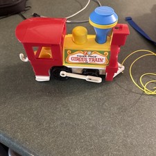Vintage FISHER PRICE #991 Circus Train Engine Locomotive with Pull Cord