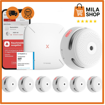 X-Sense Smart Rauchmelder XS01-M mit SBS50 Basisstation vernetzt WLAN App