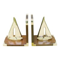 BuchstüTzen - Segler BuchstäNder Aus Holz/Messing 10 X 17 Cm Sea-Club