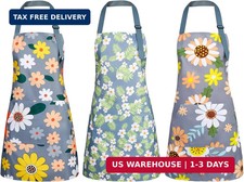 3 Pack Floral Aprons with Pocket, Blooming Womens Aprons