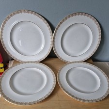 Royal Doulton 27 cm Gold Lace H4989 - 10,1/2" Dinner Plate x 4 