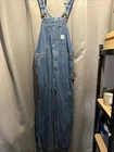 Carhartt Denim Mid Blue Dungarees Overalls Canvas Bib Work Wear Straight 38” 32”