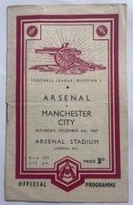 Arsenal v Manchester City 6th December 1947