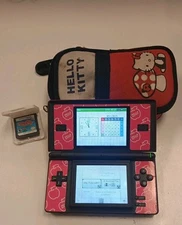 Hello Kitty Nintendo DS With Hello Kitty Case And  Game And Pens W/Original Box