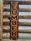VINTAGE LUMBER PORCELAIN SIGN OLD LOGGING ANCHORAGE ALASKA SAWMILL WOOD TIMBER