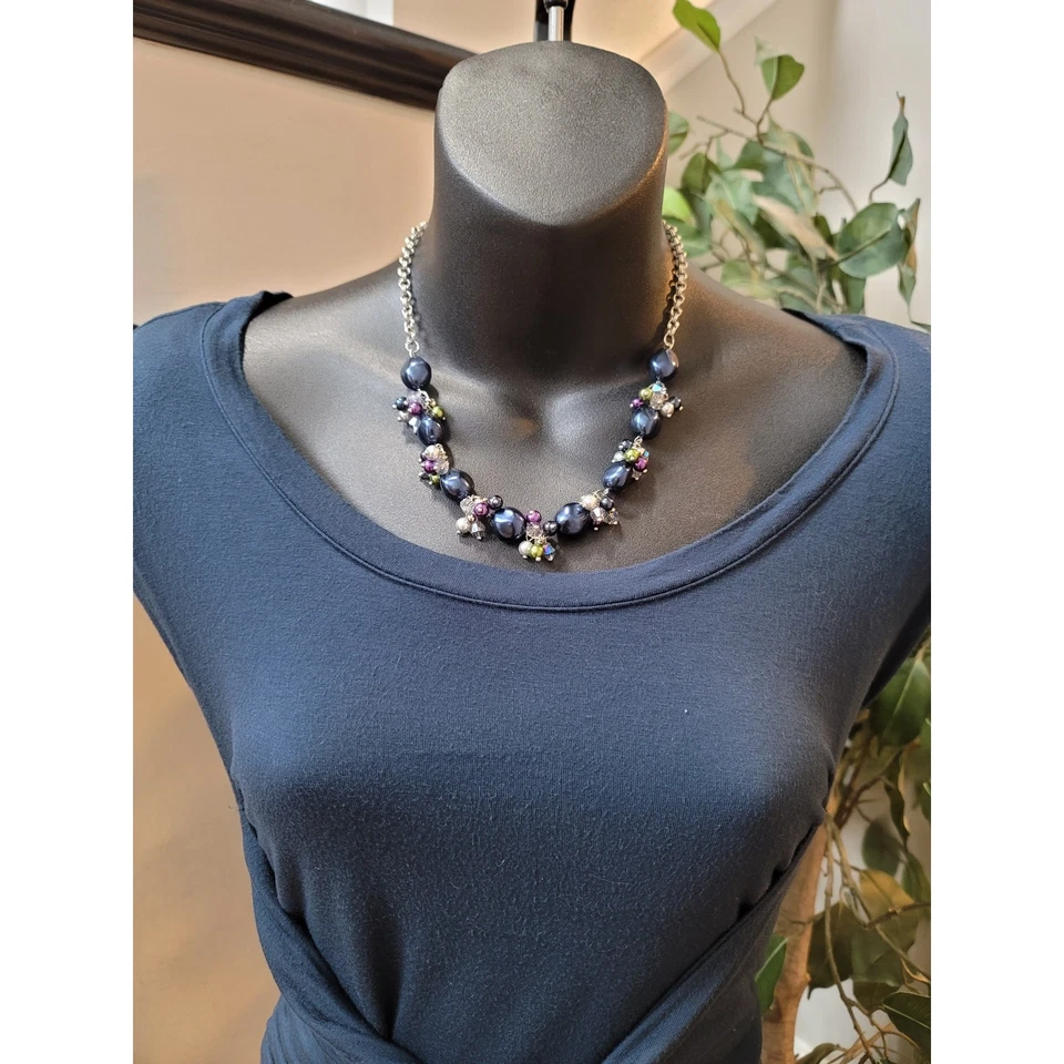 Vestido midi para mujer talla 12 azul marino cintura acanalada elástico ceñido al cuerpo elegante de ASOS Foto 3 de 4