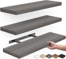 Floating Shelves for Wall, Wall Mounted Rustic Wood Shelves for Bathroom, Bedroo