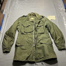 Vintage 1951 field jacket US ARMY Military OG 107 coat M51 sateen XS Regular