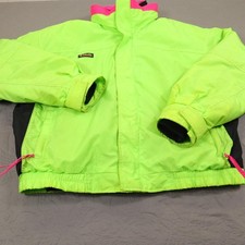 Vintage Columbia Bugaboo Jacket Mens Large Green 3 In 1 Ski Retro Neon USA
