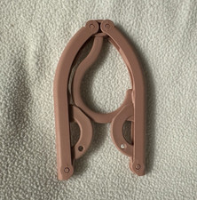 Pink Foldable Plastic Travel Clothes Hangers Set of 3, Space Saving, Solid