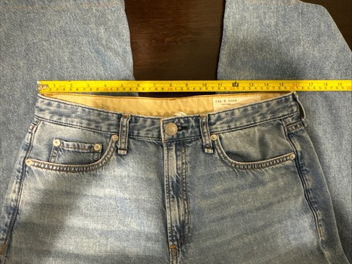 Rag & Bone Logan Mid - Rise Wide Leg Crop Jeans 28 Cotton Blend Light Wash - Picture 8 of 12