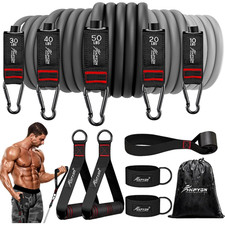 Resistance Bands With Handles Exercise Fitness Training Workout Set