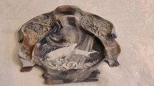 Vintage Genuine INCOLAY Stone Leaping STAG Deer Valet Tray FREE SHIPPING