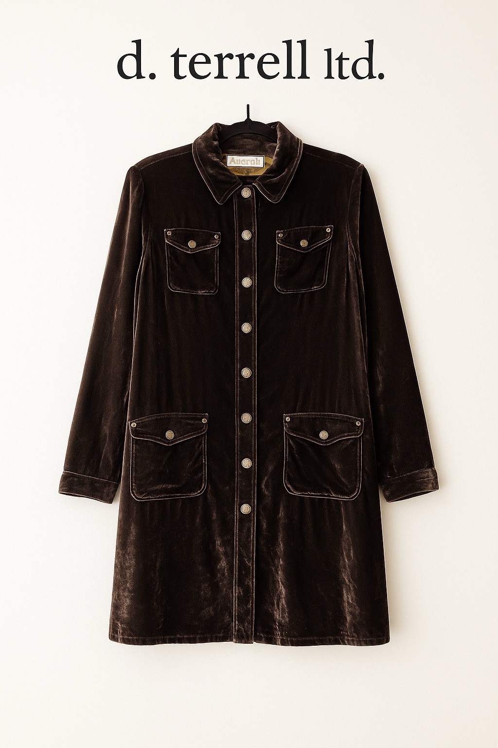 D. Terrell Ltd Velvet Leopard Lined Button Front … - image 1