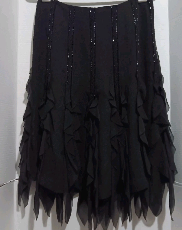 Falda midi de seda Carmen Marc talla 6 caprichosa hada oscura bruja grunge romántica Foto 4 de 4