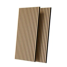 Elegant 3D Fluted Acoustic Wood Panels - Noise-Cancelling Wall Slat Panels for