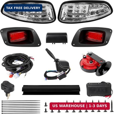 KAKSEY Deluxe Golf Cart LED Headlight Tail Light Kits Fit for EZGO RXV 2016 +, 1