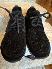 Chanel Black Sparkling Fabric Stretch Sneakers Size 37