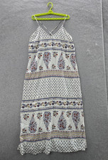 Old Navy Women Dress XL TALL White Floral Maxi Sundress Cottagecore Sleeveless