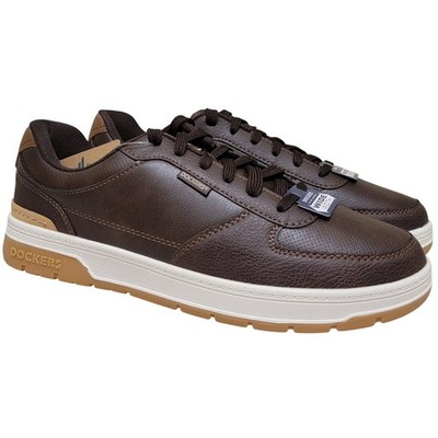 Dockers Men Frederick Low Top Fashion Sneakers Size US 9W Brown Faux Leather