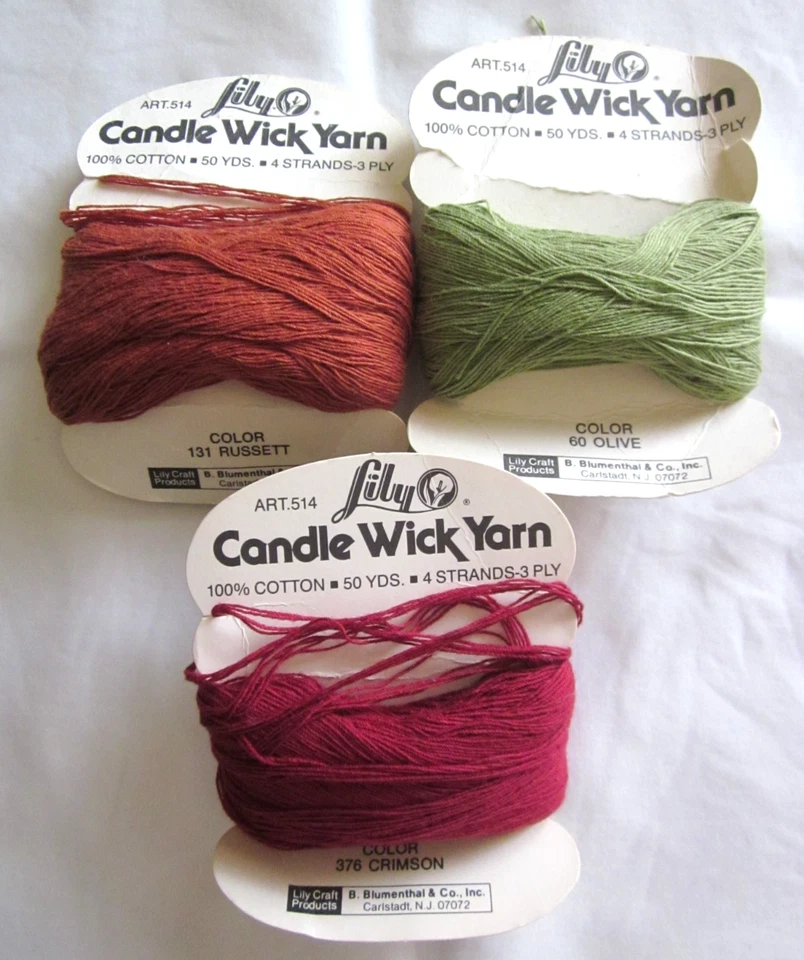 Lily 100% Cotton Candle Wick Yarn ~ 50 Yards Each ~ 3 Ply ~ YOU CHOOSE THE COLOR - Image 2 of 2