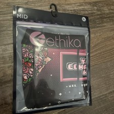 Rare ETHIKA THE STAPLE BOXER BRIEFS The Mid Fit SIZE Medium Black pink Roses