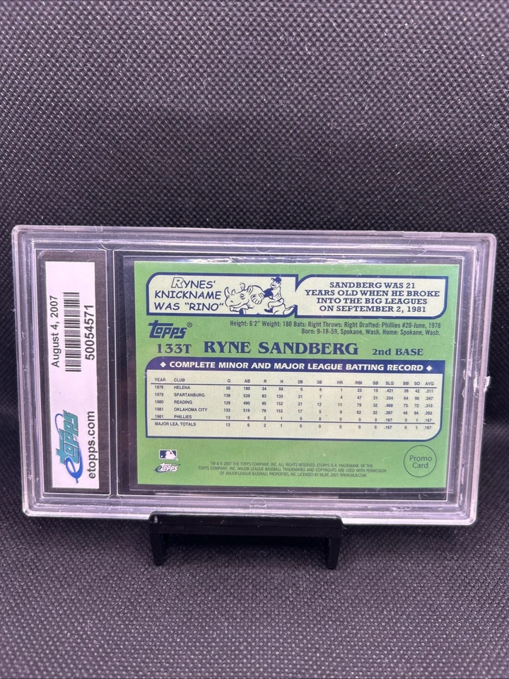 1982 RYNE SANDBERG eCON 5 Red PHILLIES 1/25 MINT CONDITION - Image 2 of 2