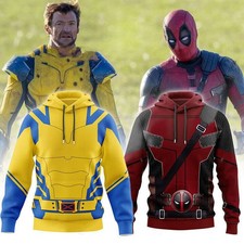 Movie Deadpool 3 Wolverine Hoodie Cosplay Jacket Coat Sweatshirt Pullover Tops