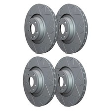 For Chevy Camaro 85-92 Peak Slotted 1-piece Front Rear Brake Rotor Set