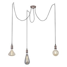 LeuchtenDirekt Pendelleuchte Kupfer max. 3 x 60W E27 kürzbar Deckenlampe Vintage