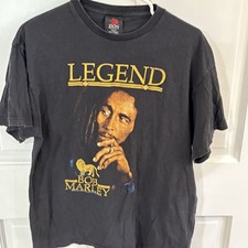 Bob Marley T Shirt L Adult Black Reggae Music Legend Album Love Zion Rootswear