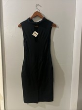 HAUTE HIPPIE Ponte & Modal Mixed Mock Neck Dress Size 4 NWT $325