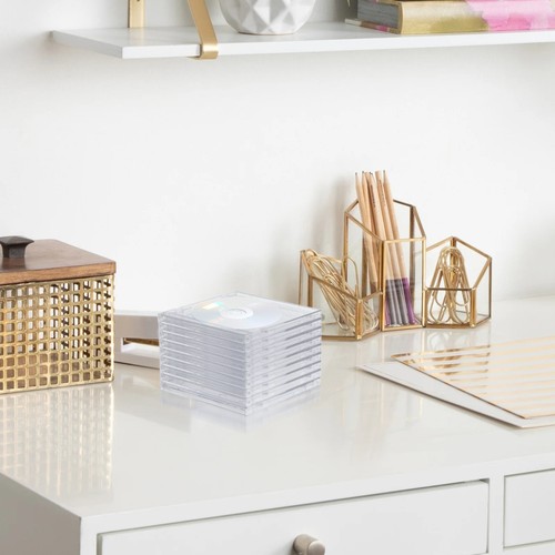 9pcs CD Jewel Boxes Double DVD Holders Acrylic CD Cases DVD Storage Case - Afbeelding 10 van 12