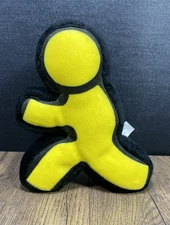 Vintage ~ AOL Running Man Plush Yellow Beanie ~ America Online Logo