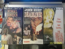 LOT OF 3 RARE ACTION VHS MOVIES FINAL JUSTICE DEADLINE THE BRUTAL TRUTH LT 19