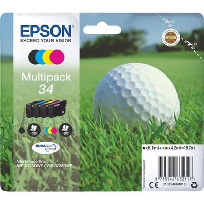 Epson WF3720 WF3725 Multipack Golfball Original Tintenpatrone mehrfarbig (C13T34