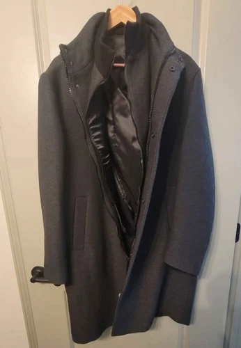 Zara Men's Coat With Detachable High Double Collar Size M NWT video thumbnail