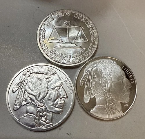 Lot of 3 -1 Oz .999 Fine Silver Rounds Bullion Silver Below Melt 🦅🔥🔥🪙