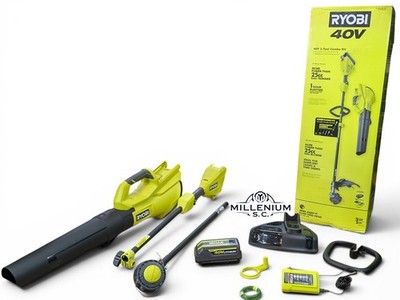 Ryobi 40V Cordless 15'' String Trimmer & 550 CFM Blower Combo Kit 4.0Ah OPEN BOX