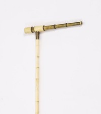 Antiker englischer Knochen Teleskop Gehstock Stock um 1885 92 cm / 36 cm