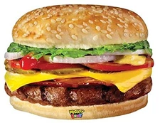 Mighty Bright Cheeseburger Large 31" Photographic Helium Shape Foil Balloon