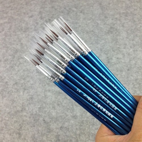 10Pcs Nylon Hair Artist Paint Brush Acrylic Watercolor Round Fine Hand Point Tip - Picture 6 of 8