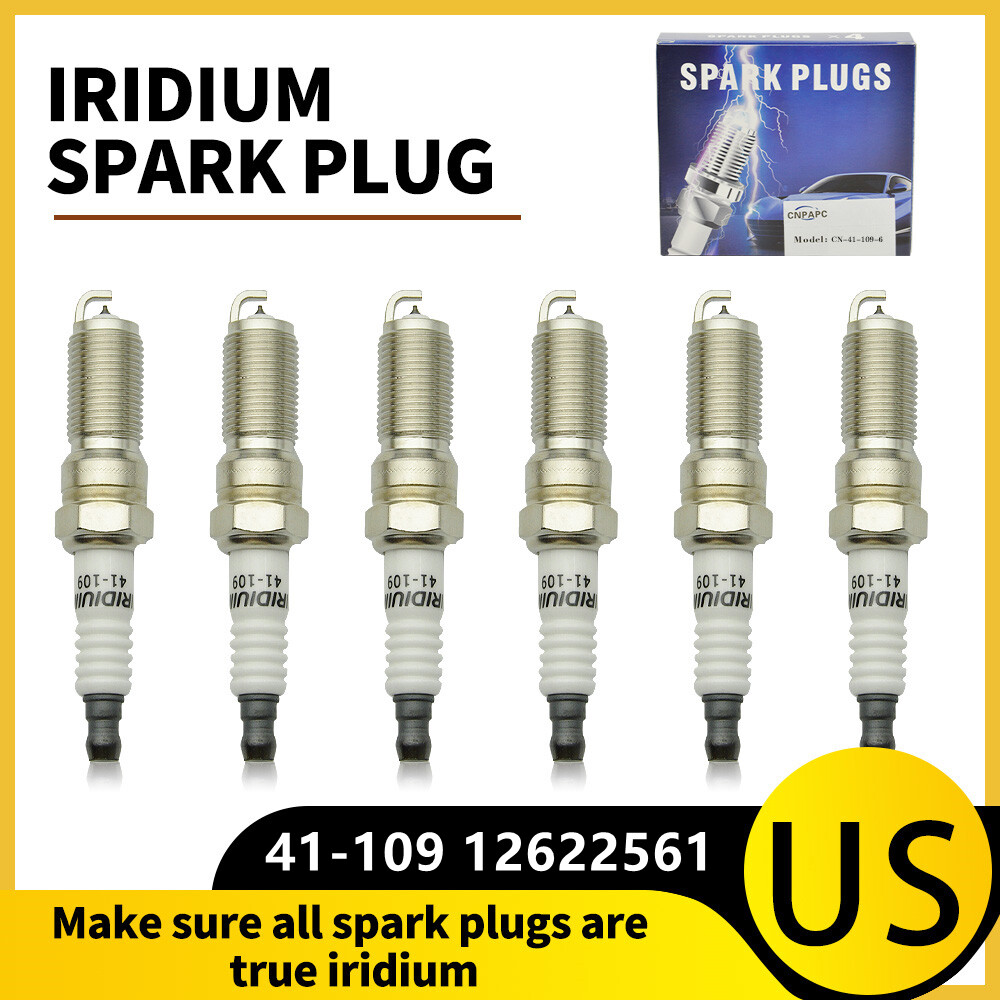 SET OF 6 Iridium Spark Plugs 41-109 12622561 For Chevrolet GMC Buick Cadillac