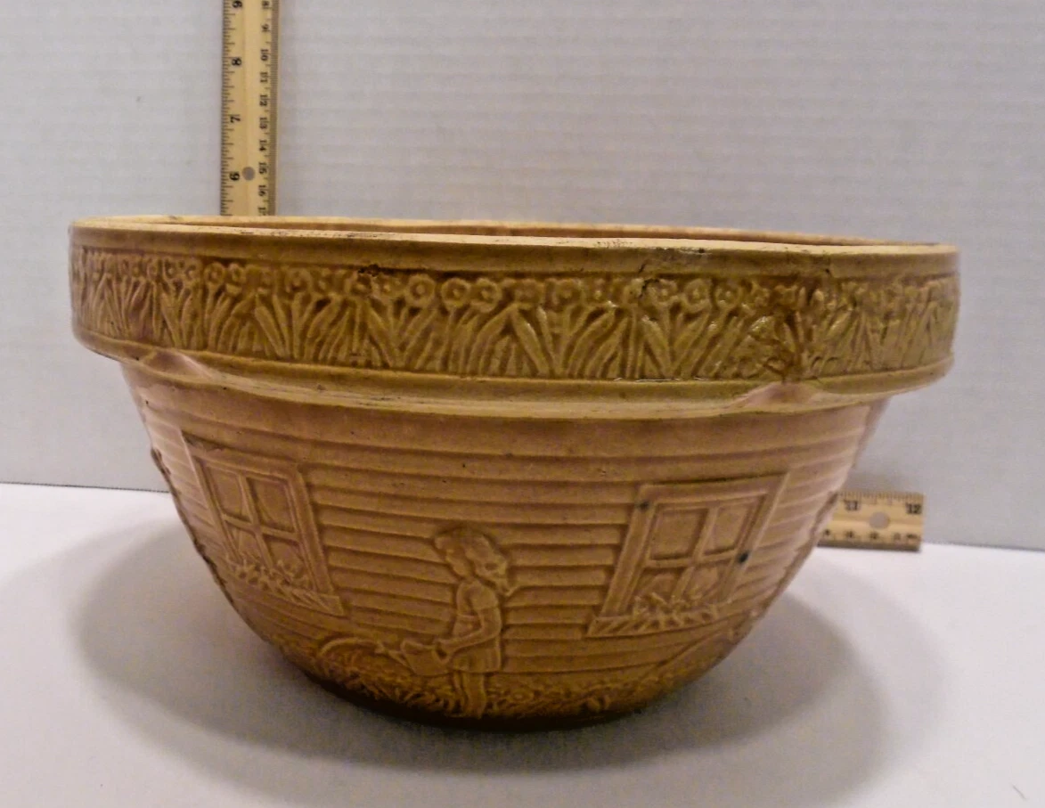 Ransbottom Pottery Mixing Bowl 10.25” Round Orange Color
