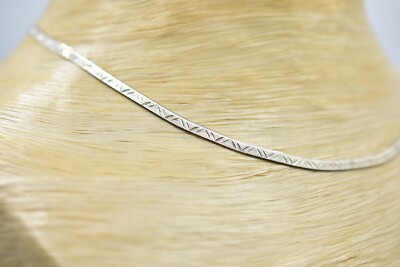 VILOR ITALY Necklace 925 Sterling Silver Chain Collar Etched