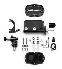 Wilwood 261-14961-BK Compact Tandem M/C 7/8in Bore w/Bracket and Valve (Pushrod)